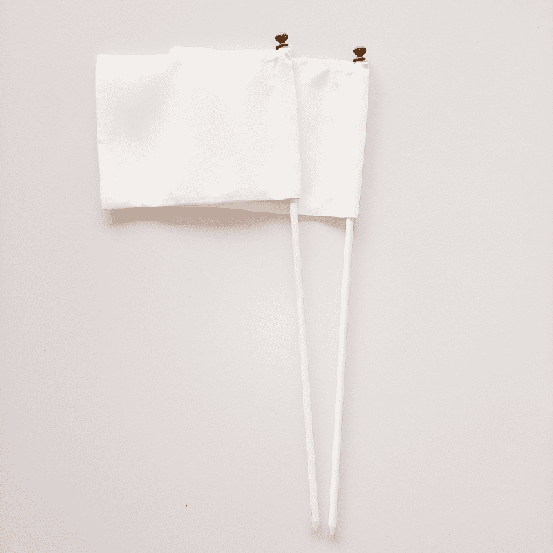 2 banderines blancos de loneta para croquet